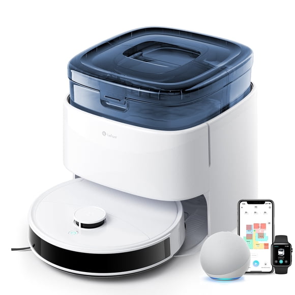 Lefant M3L Aspirateur et Laveur de Sols Robot, Aspiration de 12 000 Pa, Station de Base Tout-en-un, Brosses Anti-Emmêlement et Double Serpillère Rotative, Vidage et Remplissage Automatiques, Navigation LIDAR