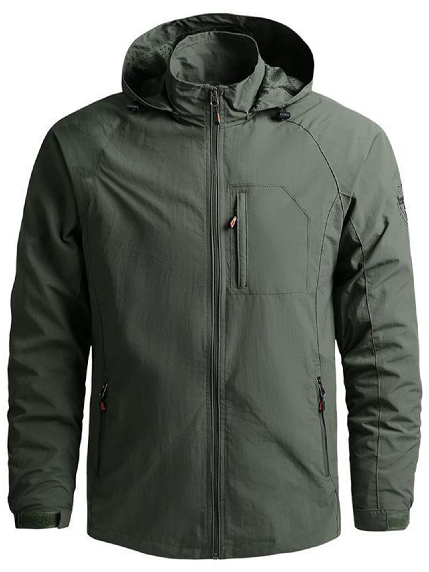 Innerwin Veste Séchage Rapide Homme Manteau Automne Manches Longues Couleur Unie Vert Armée m