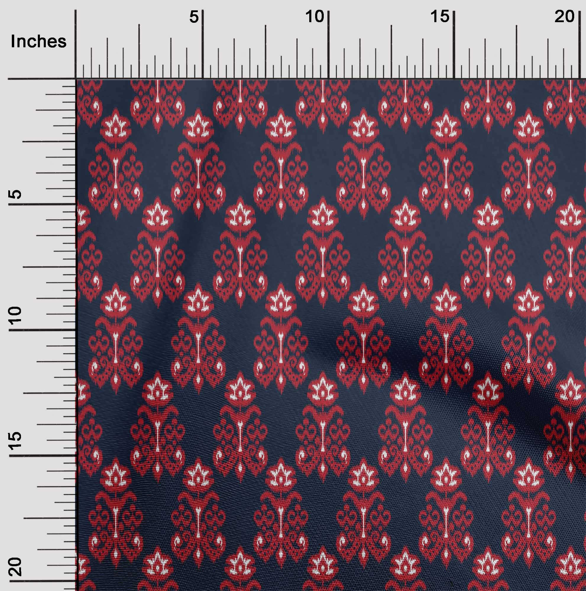 oneOone Coton Flex Tissu Imprimé Floral Ikat BTY 40 Pouces de Large