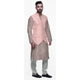 thumbnail image 2 of Atasi Ensemble Kurta Pyjama Imprimé Veste Col Mandarin Chemise Ethnique Traditionnelle, 2 of 5