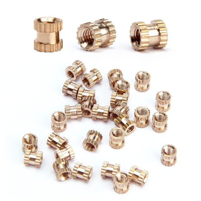 Wekity M2.5x4mm Female Thread Knurled Nuts,200pcs Hx3.8mm OD Brass Threaded Insert Embedment Nuts Hydraulic Welded Joint Injection Molding Assortment Kit for 3D Printing Injection Molding-0621