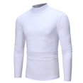 thumbnail image 2 of Winter Warm Men Mock Neck Basic Plain T-Shirt Blouse Pullover Long Sleeve Top, 2 of 9