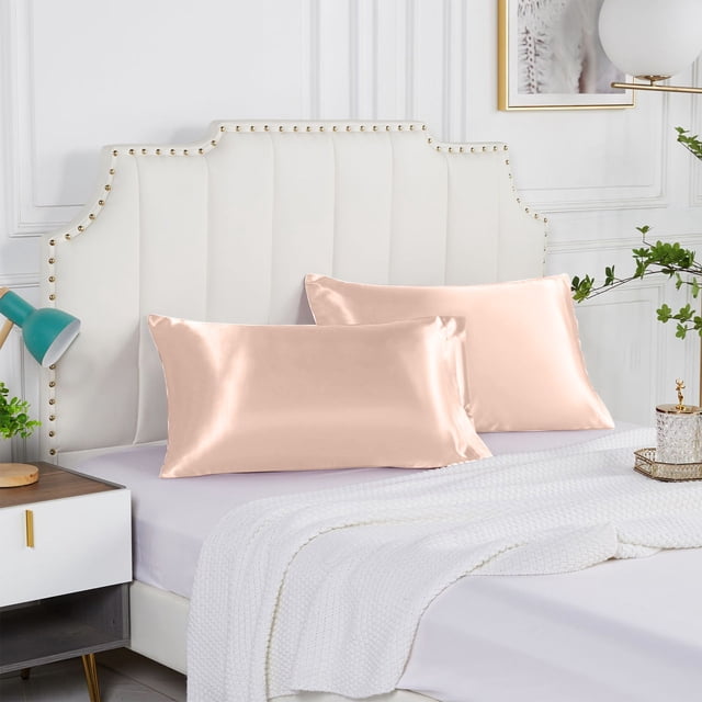 Special Offer! Satin Pillowcase For Hair And Skin, Pillowcases Standard Size Set Of 2, And Soft Satin Pillowcovers 2 Pack (20x30 Inches)
