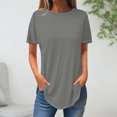 thumbnail image 1 of AherBiu T-Shirts pour Femmes à Col Rond, T-Shirts Amples d'Été à Manches Courtes, Hauts Basiques, Entraînement, Gym, Course Athlétique, T-Shirts, 1 of 3