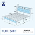 thumbnail image 2 of Greenstell Full LED Bed Frame with Headboard Storage - Charging Station,Off White, 2 of 8