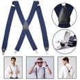 thumbnail image 1 of SNNROO Bretelles à Clip Robustes pour Hommes Bretelles Réglables en X avec Clips pour Travail Mariage Fête, 1 of 6