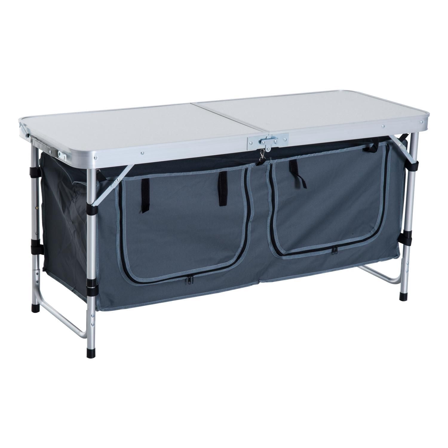 Table de camping pliante Outsunny avec organisateur de rangement