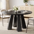 thumbnail image 1 of YUSAZENS 47 Inch Round Dining Table for 4, Classic Kitchen Table with Sturdy Base, Stylish Dining Room Furniture in Black, 1 of 6