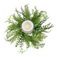 thumbnail image 2 of Select Artificials 17" Decorative Artificial Mixed Green Fern Hurricane Glass Candle Holder, 2 of 2