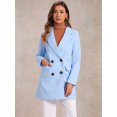 thumbnail image 3 of INSPIRE CHIC Manteau Trench Long à Revers Cranté à Double Boutonnage avec Ceinture pour Femme, 3 of 7