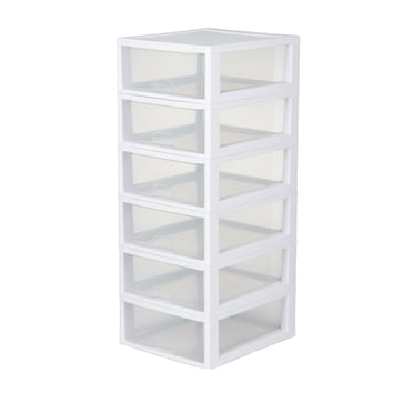 Sterilite 16 Quart Clear Plastic Stacking Storage Drawer Container Box, 6 Pack