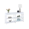 thumbnail image 3 of Oxford Two-Drawer 60-inch Console Table with Shelves in White Wood Finish, 3 of 7