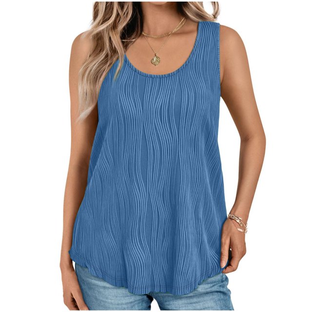 UPPADA Womens Tank Tops Summer Sleeveless Shirts Ladies Ribbed Wide Shoulder Straps Tees Racerback Tight Slim Fitted Workout Tank Tops Fitted Tops Racer Back Blouses,Clearance Tops for Women