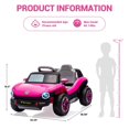 thumbnail image 4 of BeesClover 12V Electric Ride on Car for Kids Licensed Volkswagen Beetle Toddlers Ride on Toy Car with Remote Control 4 Wheel Vehicle with Battery Level Display, LED Lights, Horn, Music, 4 of 7