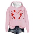 thumbnail image 1 of WEAIXIMIUNG Sweat à Rayures pour Femmes Automne et Hiver 2025 Tendance avec Capuche et Imprimé Lettre, 1 of 4