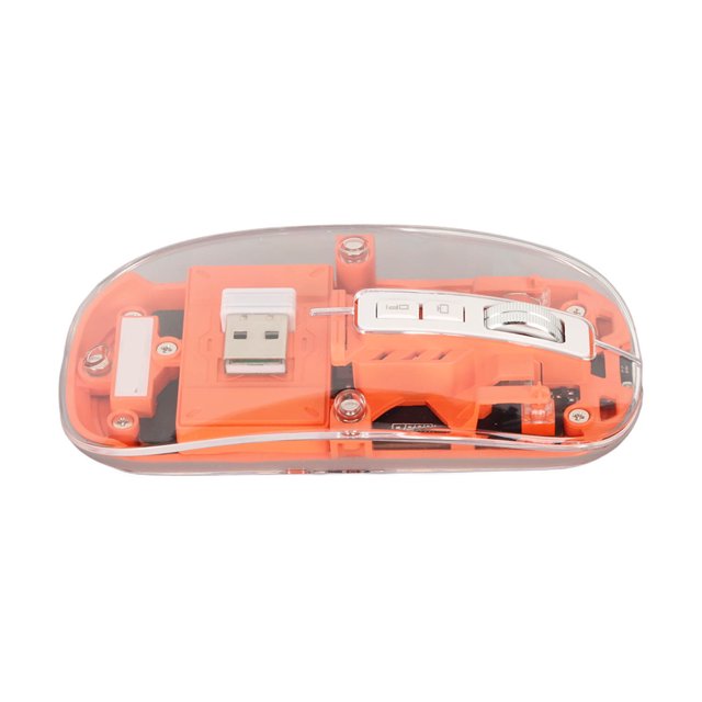 BT Mouse, Transparent RGB Dual Mode Gaming Mouse, 800/1200/1600/2400 DPI, Rechargeable Computer Mice, for PC Laptop