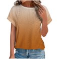 thumbnail image 1 of Plebaso Hauts d'Été pour Femmes T-Shirts à Œillets Mode Décontracté Manches Courtes Blouses Amples Dégradées, 1 of 7