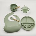 thumbnail image 1 of Children's Tableware Set Baby Complementary Food Training Silicone Tableware 8pce Set Baby Suction Cups Bowls Baby Supplies, 1 of 6
