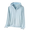 thumbnail image 3 of CFLVAEK Plus Size Womens UPF 50+ Sun Protection Shirts Lightweight Full Zip Long Sleeve Jackets with Hood Summer Hiking Fishing Rash Guard with Pockets, 3 of 6