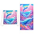 thumbnail image 1 of Foldable Beach Towel Printed Bath Towel All-in-one Beach Towel All-in-one Bag For Storage, 1 of 5