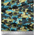 thumbnail image 2 of Soimoi Modal Satin Fabric Animals & Camouflage Print Sewing Fabric Yard 42 Inch Wide, 2 of 3