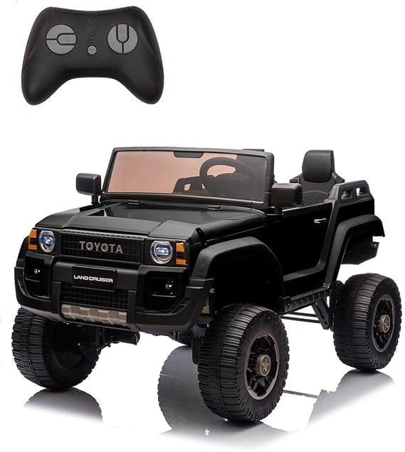 24V Ride On Toys Big - Licensed Toyota 2-Seater w/Remote Control, 4WD/2WD Switch, LED Lights, Bluetooth & Shovel - ASTM/CPSIA Certified Over 3 Years