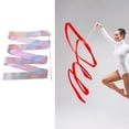 thumbnail image 4 of 2Pcs Gymnastic Ribbons Sparkling Extra Soft Smooth Flexible Comfortable Grip Dance Training Satin Kids Rhythmic Gymnastics Ribbons with Wand for Kids, 4 of 7