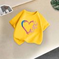 thumbnail image 1 of Rbaofujie T-Shirt à Manches Courtes à Col Rond pour Fille avec Imprimé Cœur, T-Shirts Graphiques, Haut Mignon, 1 of 5