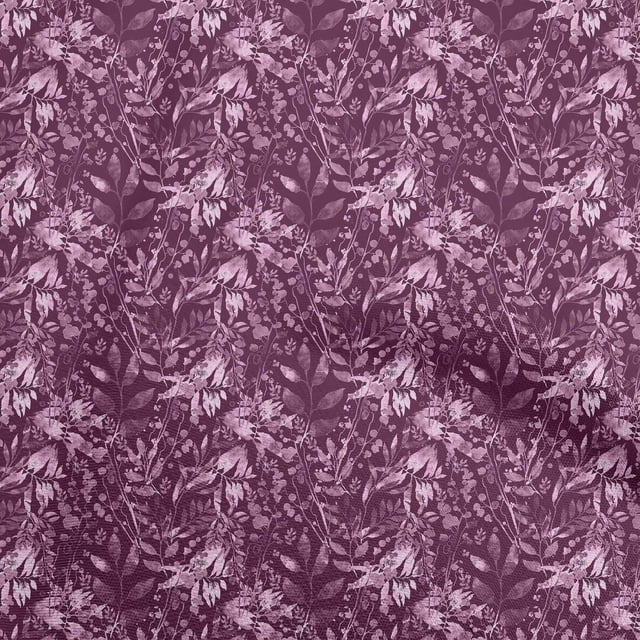 oneOone Tissu Violet en Polyester Lycra à Fleurs, Tissu pour Robe, Tissu Imprimé, Tissu au Mètre, 56 Pouces de Large