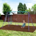 thumbnail image 2 of Outsunny Balançoire pour Enfants avec Planeur, Ensemble de Jeu pour Aire de Jeux Extérieure, Violet, 2 of 9
