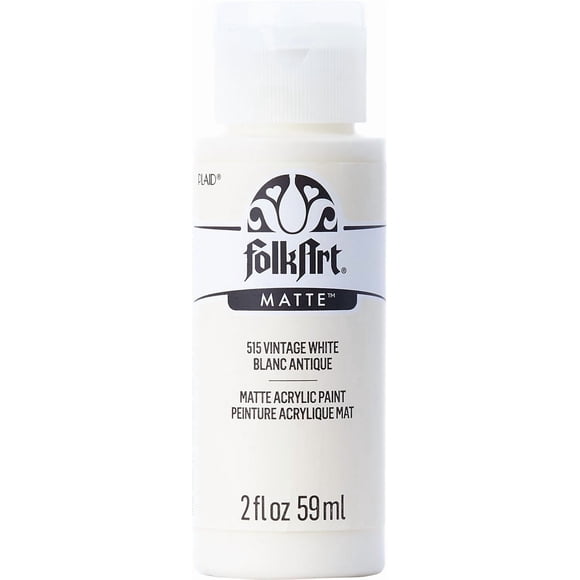 Folkart Matte Acrylic Craft Paint, 2 fl. oz., Vintage White