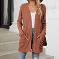 thumbnail image 2 of Yuyuzo Cardigan for Women 2025 Fall Ribbed Knit Sweater Open Front Long Sleeve Outwear with Pockets, 2 of 6
