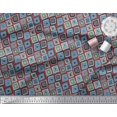thumbnail image 2 of Soimoi Silk Fabric Square Geometric Print Sewing Fabric Yard 42 Inch Wide, 2 of 3
