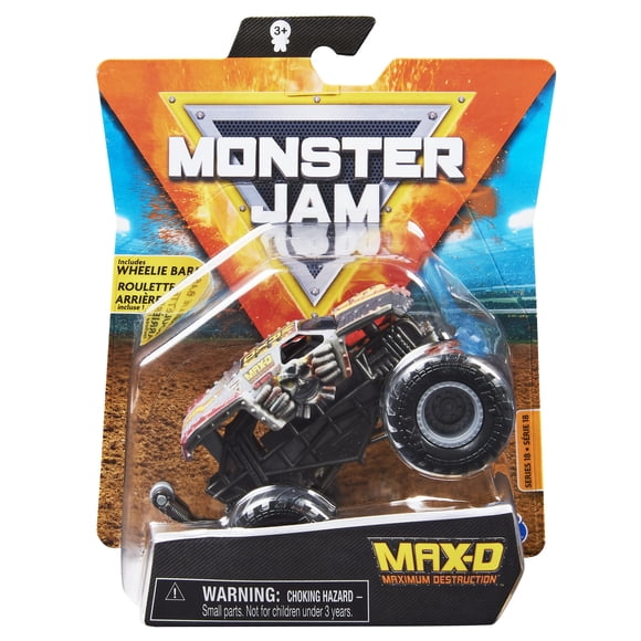 Monster Jam 2021 Spin Master 1:64 Diecast Monster Truck with Wheelie Bar: Wreckless Trucks Max-D