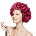 thumbnail image 1 of Double Layer Adjustable Hair Bonnet for Sleeping Women Curly Natural Hair Soft Comfortable Night Cap, 1 of 6
