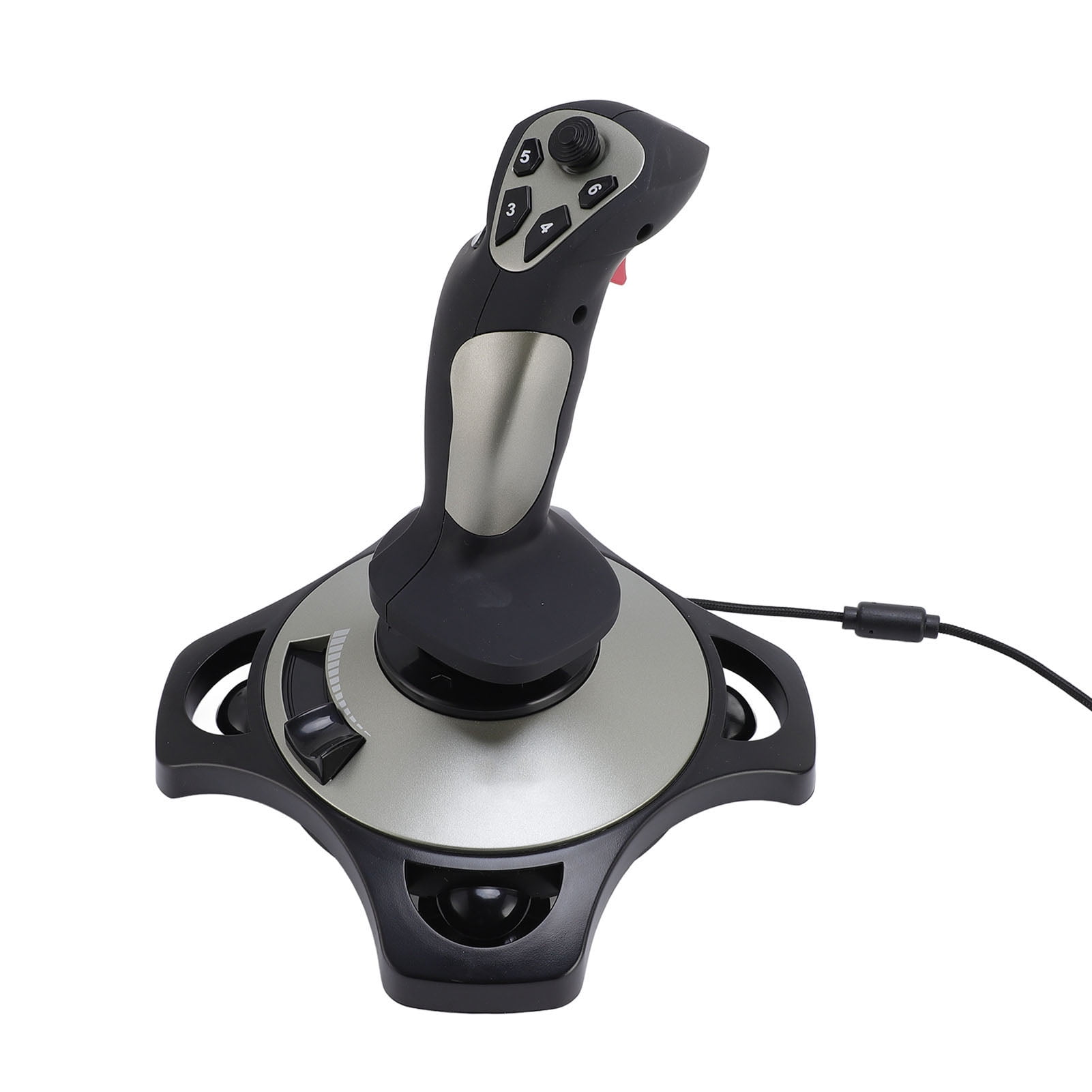 Flight Simulator Joystick Controller, Strong Suction Cup Ergonomic Gaming Flight Stick Comfortable Grip USB Wired  for  7 8 10 11