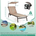 thumbnail image 3 of Costway Outdoor Chaise Lounge Chair with Sunshade 6-Level Adjustable Recliner Backyard, 3 of 9