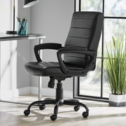 Mainstays Bonded Leather Mid-Back Manager's Office Chair, for Adults, Black