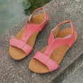 thumbnail image 5 of HVOBTTY Sandales à Talon Plat Respirantes d'Extérieur pour Femmes, Mode Estivale Décontractée, à Bride Élastique, Chaussures Confortables, Rouge Melon D\'eau, 36, 5 of 5