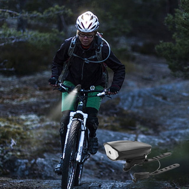 HOARBOEG Bicycle Light LED Bike Light Containing Horn - Tough & IP44 Bike Headlight, & LightingRoad,Mountain Bike Lights,USB Charging Bicycle Components Clearance
