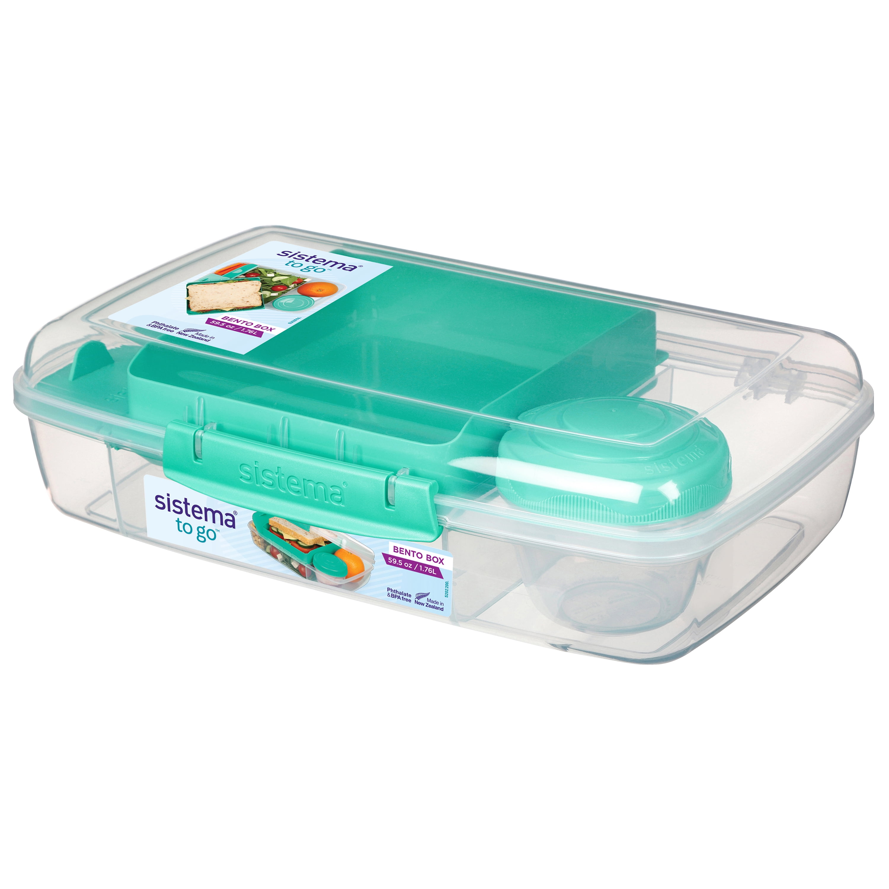 Sistema Bento Box To Go Lunch Box with Yogurt Container, 1.76 L, Colour May Vary, 1 Pack