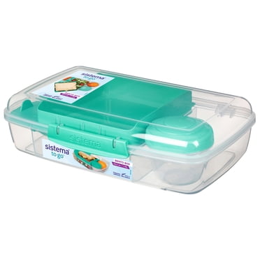 Boîte à lunch de voyage Bento Box Sistema avec contenant à yogourt, 1,76 L, couleurs variables, paquet de 1