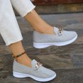 thumbnail image 5 of B91xZ Mocassins pour Femmes Bout Rond Chaussures Plates à Enfiler Ballerines pour Filles, Gris 8, 5 of 5
