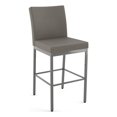 thumbnail image 1 of Amisco Perry Plus 26" Counter Stool - Silver Grey Polyester/Glossy Grey Metal, 1 of 9