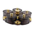 thumbnail image 4 of Serving Tray Easy to Carrying 5 Compartment for Sweets Dessert Indoor Outdoor dark gray, 4 of 8