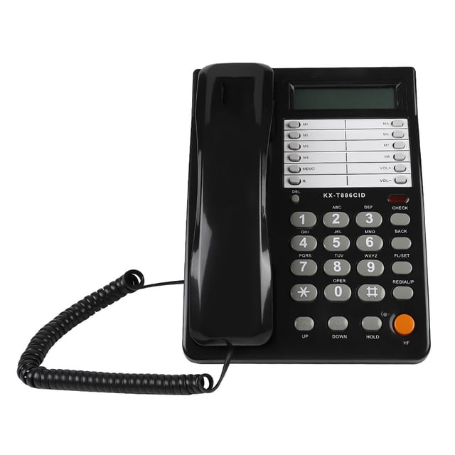 Landline Phone, Corded Telephone, Alarm Function Adjuatble Brightness Black Hotel For Home