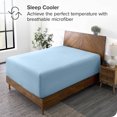 thumbnail image 3 of Bare Home Drap-Housse - Poche Extra Profonde de 22 Pouces - Premium 1800 Collection - Grand Lit, Bleu Pâle, 3 of 7