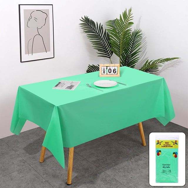 HHBEAUTY Rectangle Vinyl Tablecloth, Waterproof Spillproof Plastic Backed Table Cloth, Wipe Clean Table Cover for Dining, Buffet Parties and Camping (54" x 72")