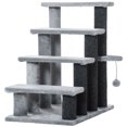 thumbnail image 1 of PawHut 4 Steps Cat Stairs, Small Cat Tree with Toy, 23.5" x 16" x 25", 1 of 10