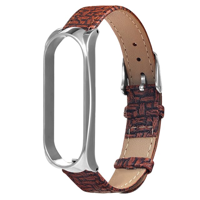 TopLLC For Mi Band 6/6 NFC Buckle Metal Woven Pattern Belt Replacement Wristband on Clearance